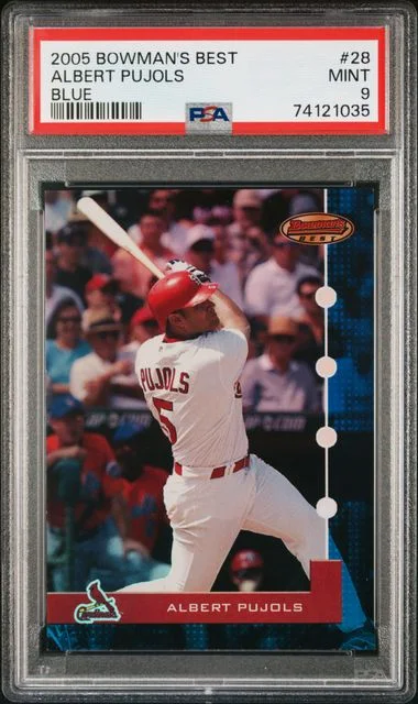 2005 Bowman's Best Albert Pujols Blue #28 card image