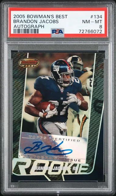 2005 Bowman's Best Brandon Jacobs Autograph #134 card image