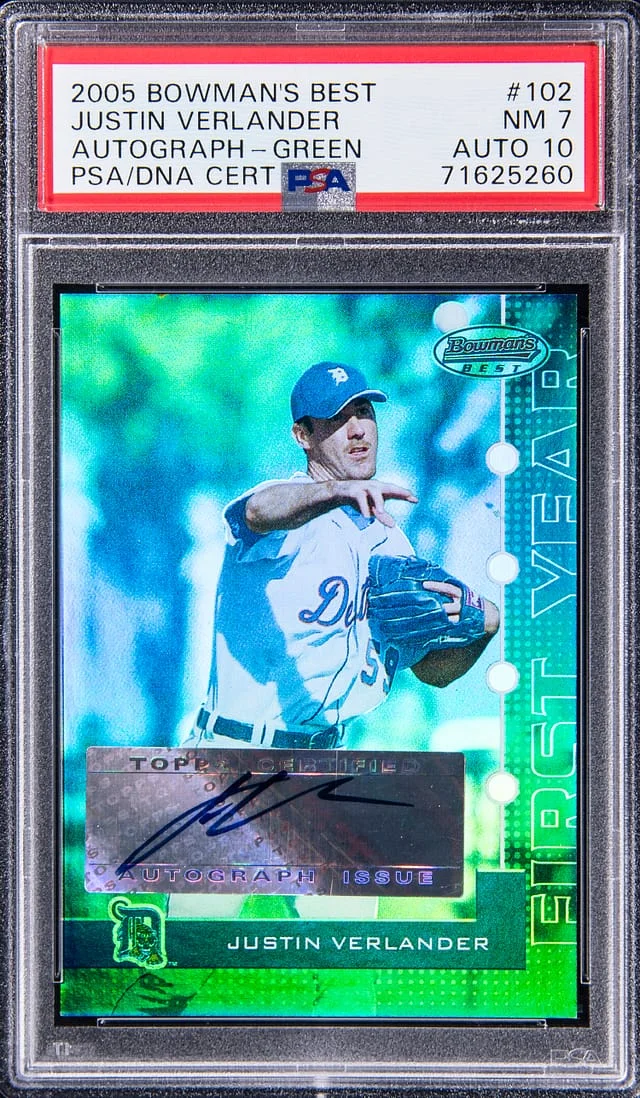 2005 Bowman's Best Justin Verlander Green #102 card image