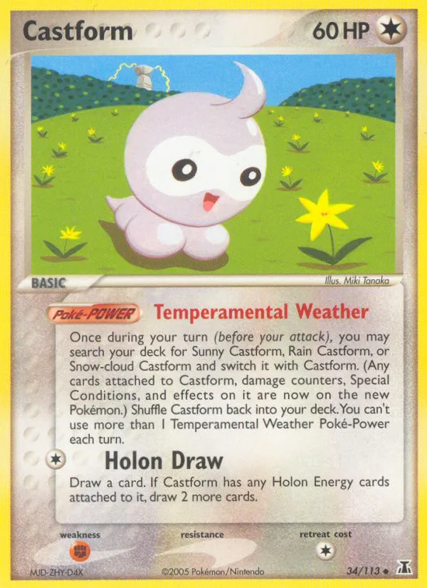 2005 Delta Species Castform Uncommon #034/113 Uncommon card image