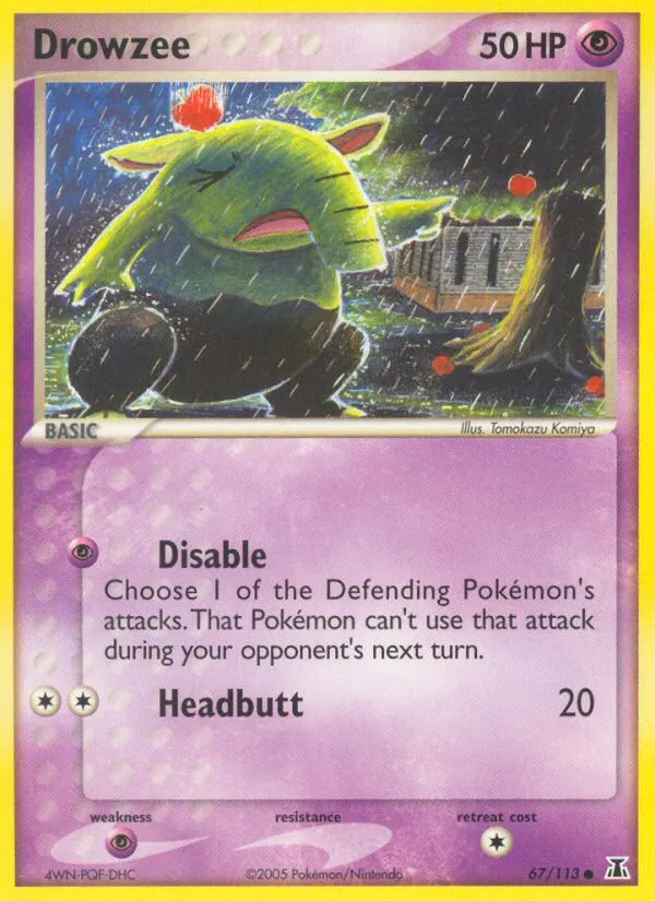 2005 Delta Species Drowzee Common #067/113 Common card image