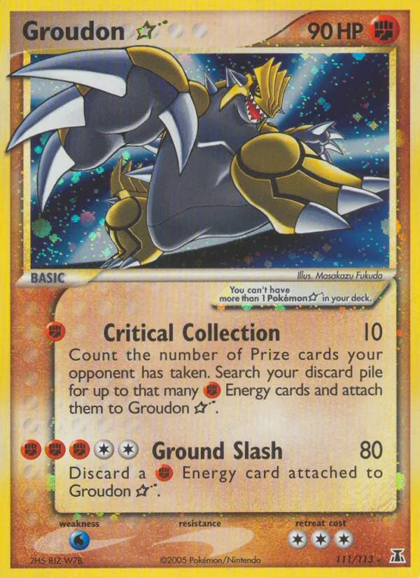 2005 Delta Species Groudon ★ Rare Holo Star #111/113 Rare Holo Star card image