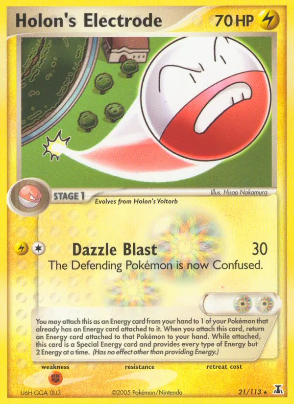 2005 Delta Species Holon's Electrode Rare #021/113 Rare card image