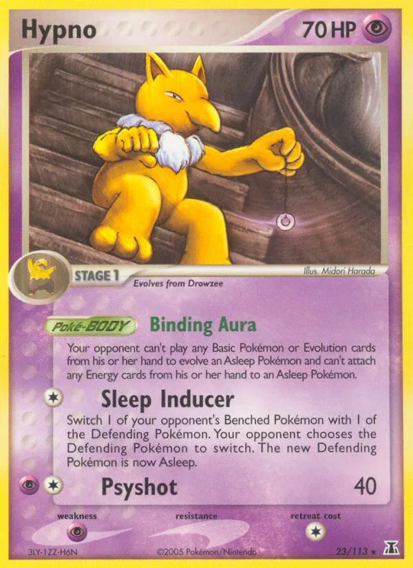 2005 Delta Species Hypno Rare #023/113 Rare card image