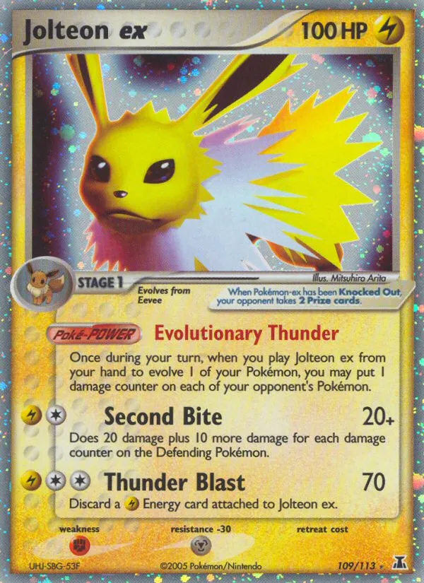 2005 Delta Species Jolteon ex #109/113 Rare Holo EX card image