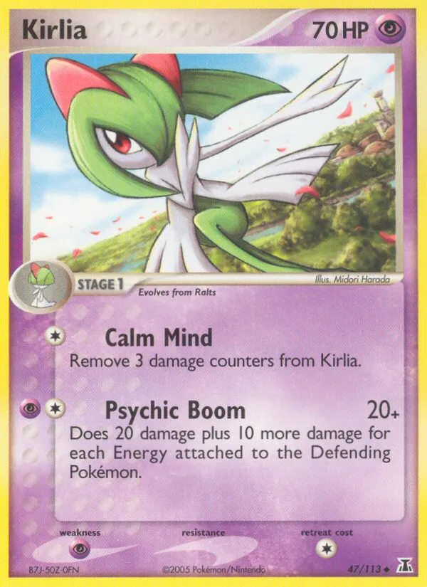 2005 Delta Species Kirlia #047/113 Uncommon card image