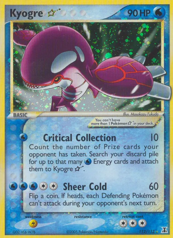 2005 Delta Species Kyogre ★ #112/113 Rare Holo Star card image