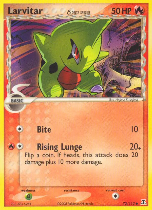 2005 Delta Species Larvitar δ Common #073/113 Common card image