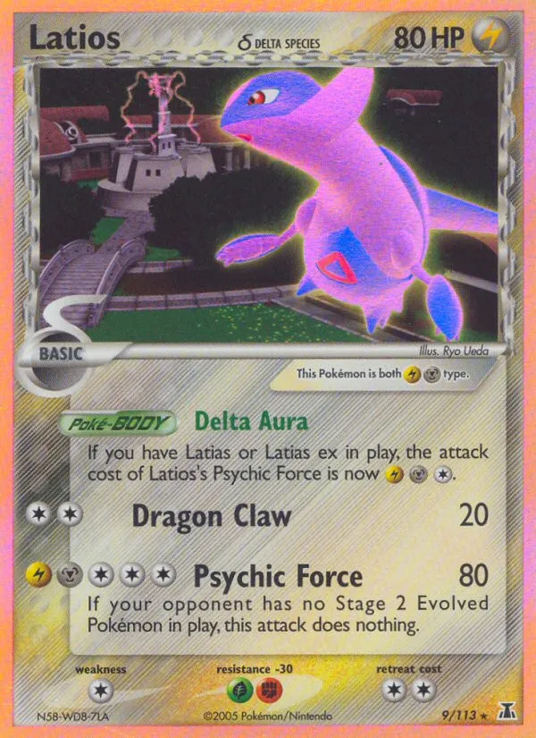 2005 Delta Species Latios δ Rare Holo #009/113 Rare Holo card image