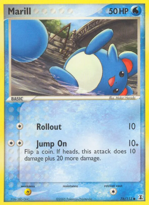 2005 Delta Species Marill Common #076/113 Common card image