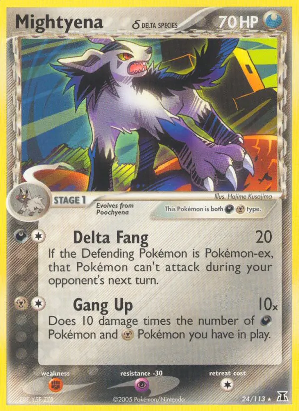 2005 Delta Species Mightyena δ Rare #024/113 Rare card image