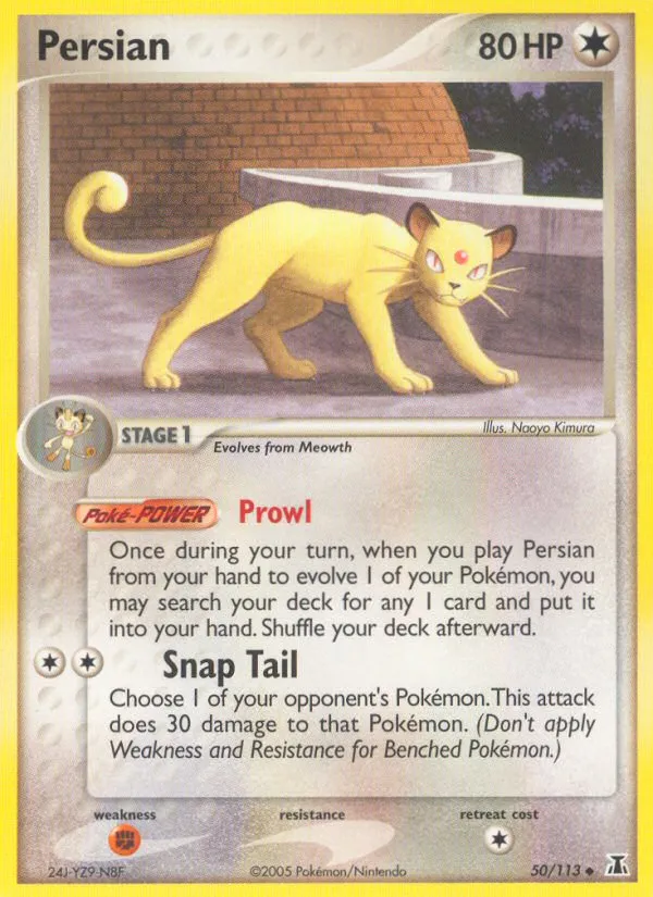 2005 Delta Species Persian #050/113 Uncommon card image