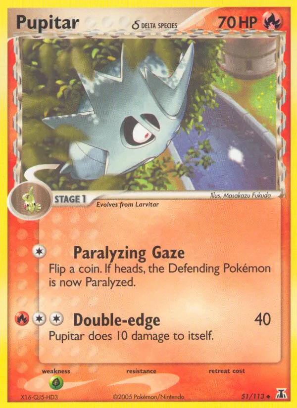 2005 Delta Species Pupitar δ #051/113 Uncommon card image