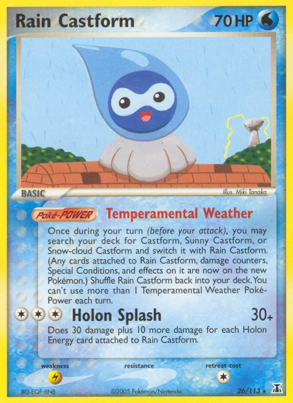 2005 Delta Species Rain Castform #026/113 Rare card image