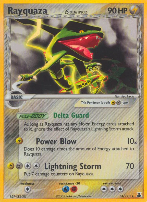 2005 Delta Species Rayquaza δ Rare Holo #013/113 Rare Holo card image
