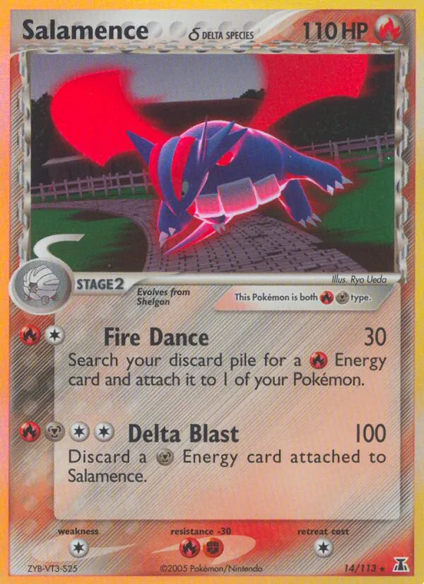 2005 Delta Species Salamence δ Rare Holo #014/113 Rare Holo card image