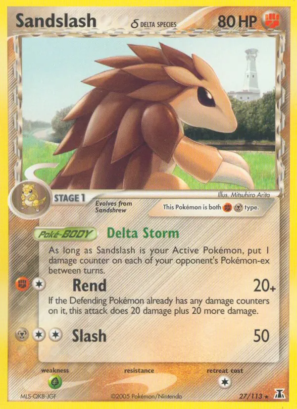 2005 Delta Species Sandslash δ #027/113 Rare card image