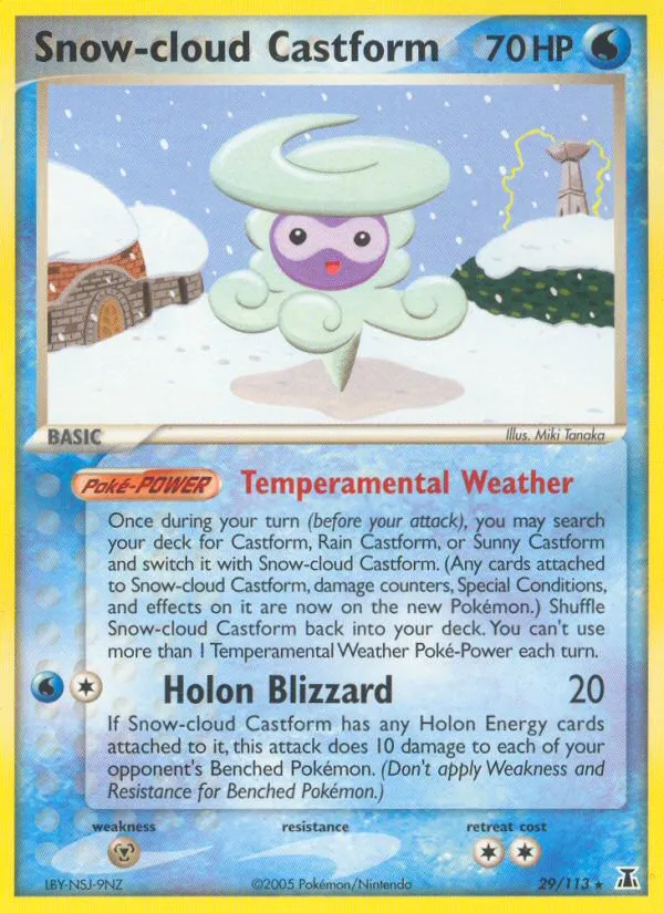 2005 Delta Species Snow-cloud Castform #029/113 Rare card image