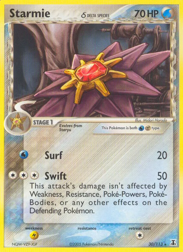 2005 Delta Species Starmie δ #030/113 Rare card image