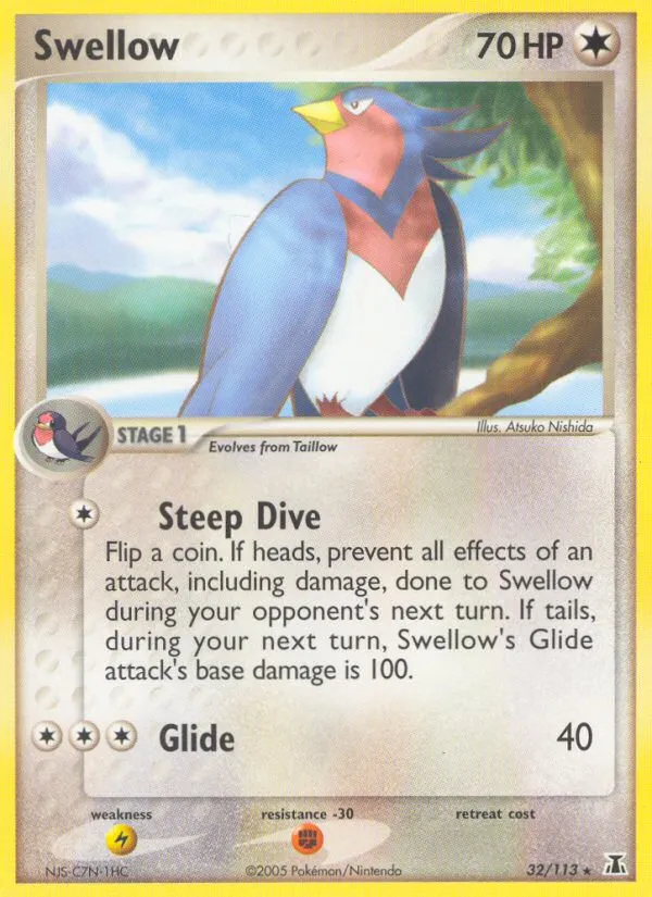 2005 Delta Species Swellow #032/113 Rare card image