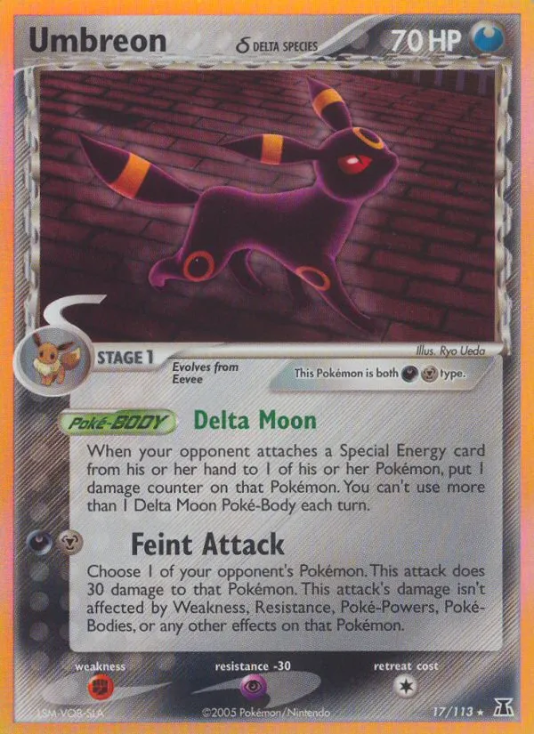 2005 Delta Species Umbreon δ Rare Holo #017/113 Rare Holo card image