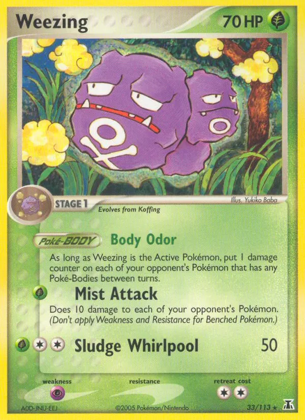 2005 Delta Species Weezing #033/113 Rare card image