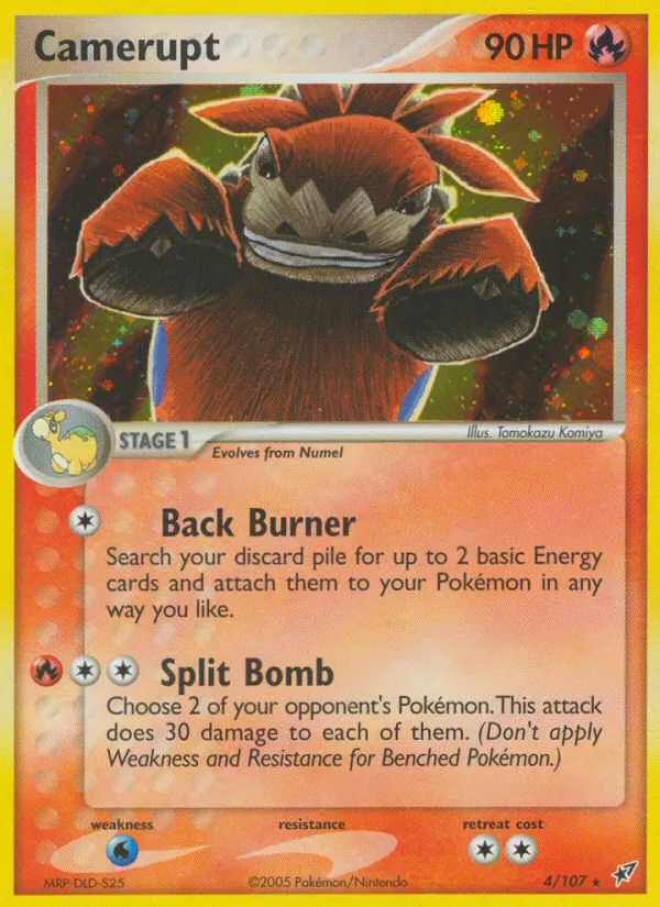 2005 Deoxys Camerupt #004/107 Rare Holo card image