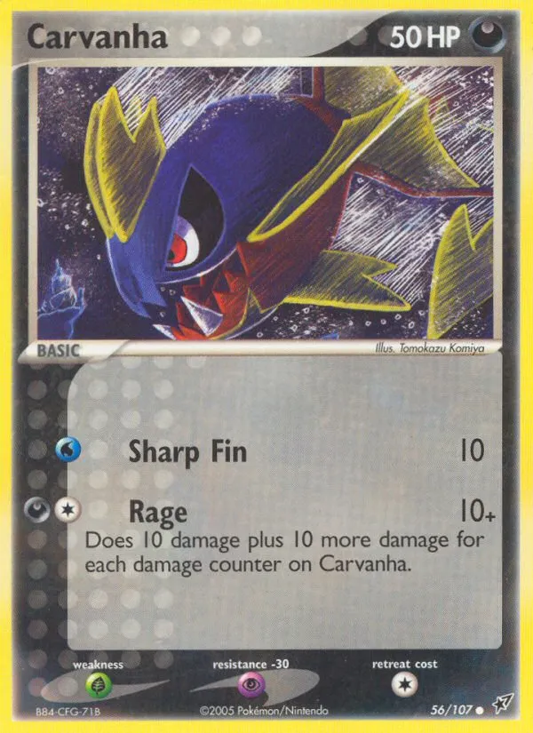 2005 Deoxys Carvanha Common #056/107 Common card image