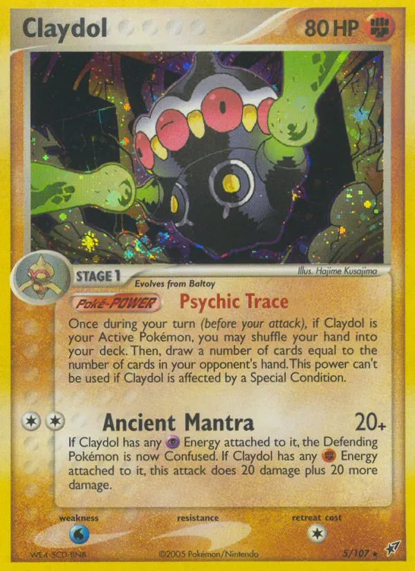 2005 Deoxys Claydol #005/107 Rare Holo card image