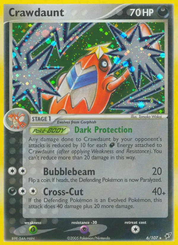 2005 Deoxys Crawdaunt #006/107 Rare Holo card image