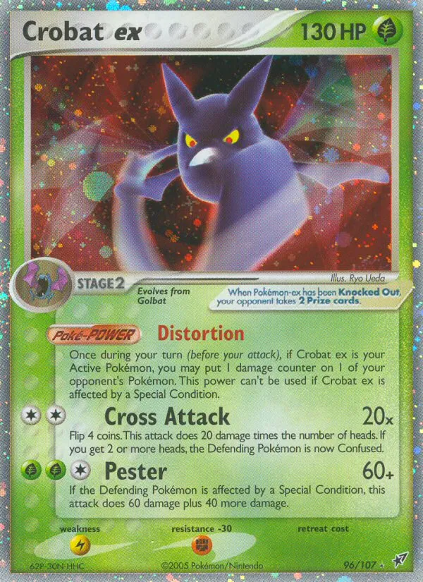 2005 Deoxys Crobat ex #096/107 Rare Holo EX card image