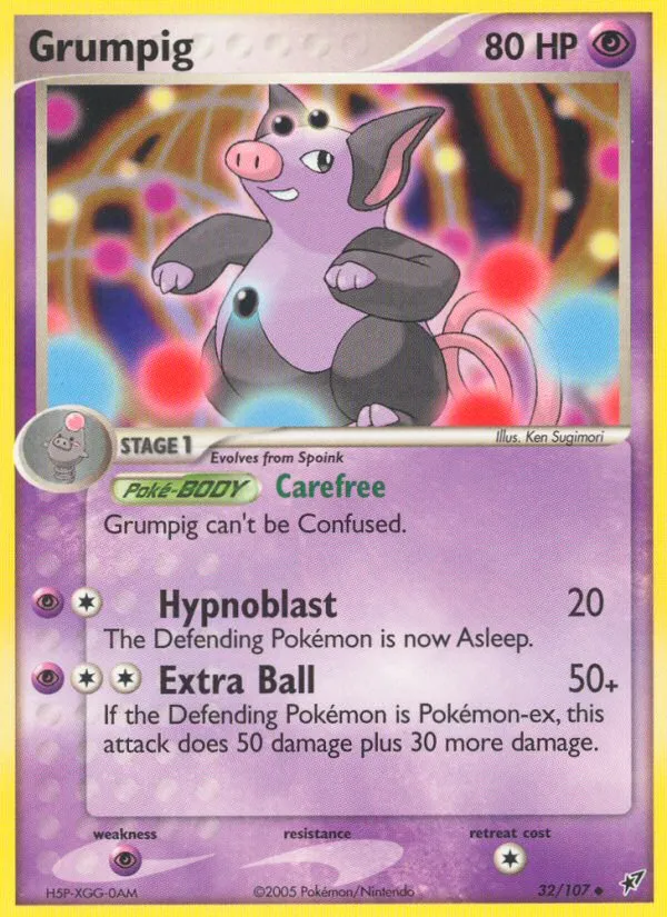 2005 Deoxys Grumpig Uncommon #032/107 Uncommon card image