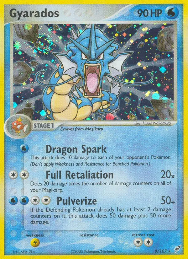 2005 Deoxys Gyarados #008/107 Rare Holo card image