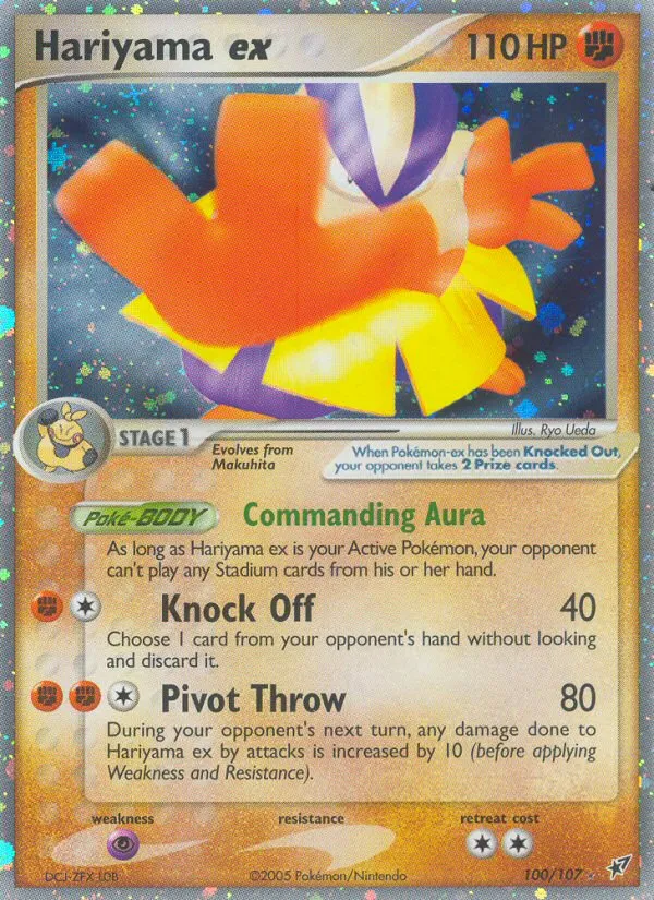 2005 Deoxys Hariyama ex Rare Holo EX #100/107 Rare Holo EX card image
