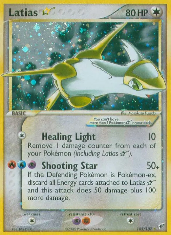2005 Deoxys Latias ★ Rare Holo Star #105/107 Rare Holo Star card image