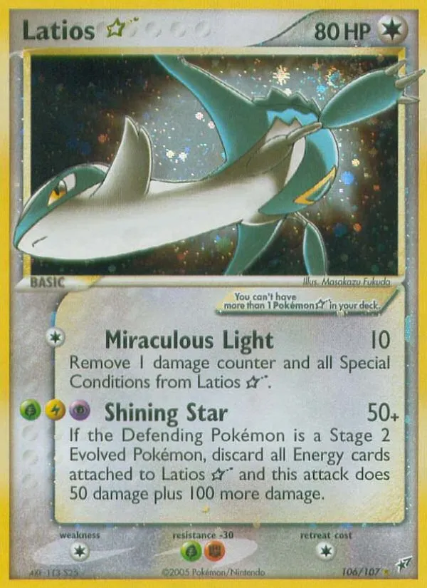 2005 Deoxys Latios ★ Rare Holo Star #106/107 Rare Holo Star card image