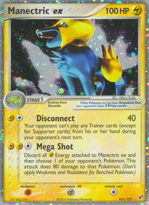 2005 Deoxys Manectric ex Rare Holo EX #101/107 Rare Holo EX card image