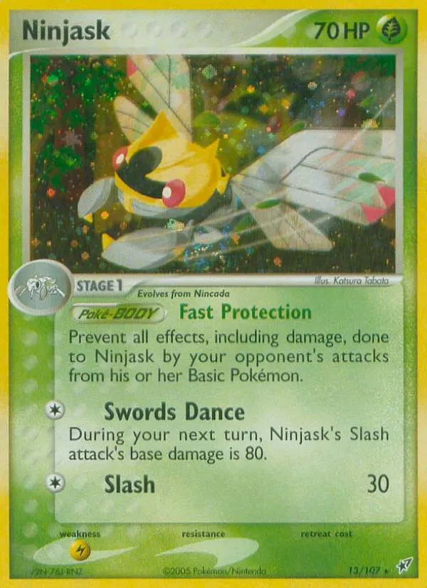 2005 Deoxys Ninjask #013/107 Rare Holo card image