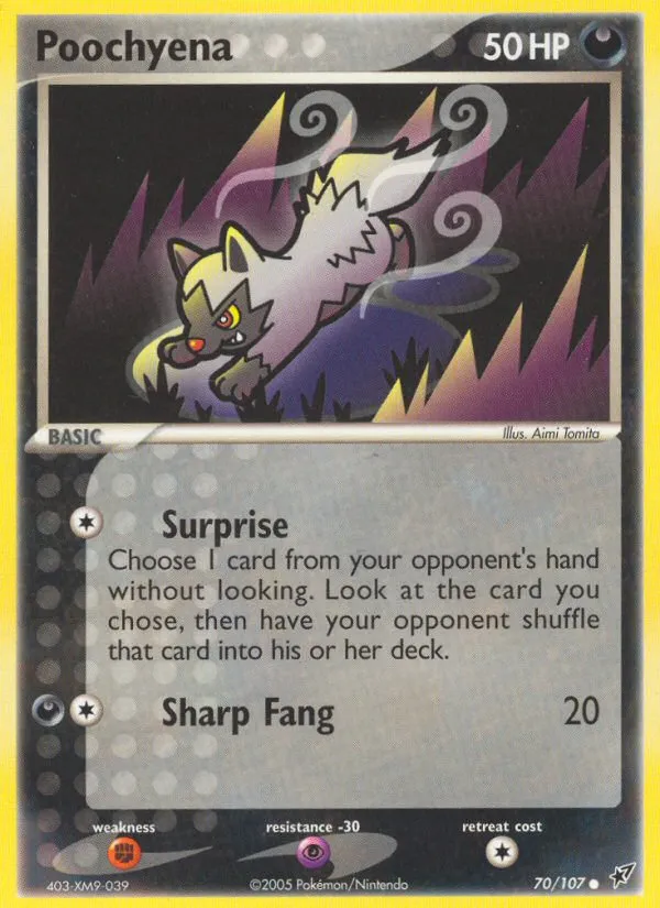 2005 Deoxys Poochyena Common #070/107 Common card image
