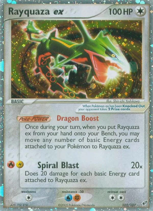 2005 Deoxys Rayquaza ex Rare Holo EX #102/107 Rare Holo EX card image