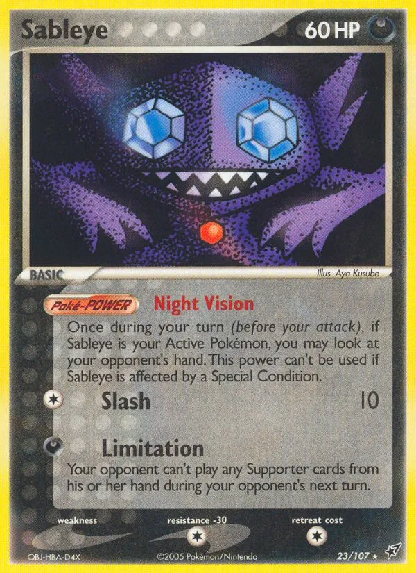2005 Deoxys Sableye #023/107 Rare card image