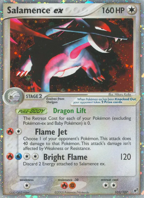 2005 Deoxys Salamence ex Rare Holo EX #103/107 Rare Holo EX card image