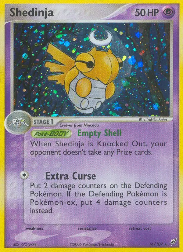 2005 Deoxys Shedinja #014/107 Rare Holo card image