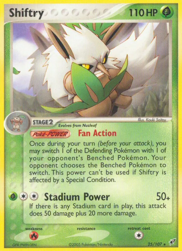 2005 Deoxys Shiftry Rare #025/107 Rare card image