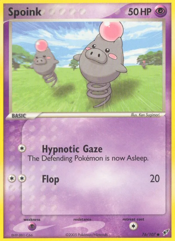 2005 Deoxys Spoink Common #076/107 Common card image