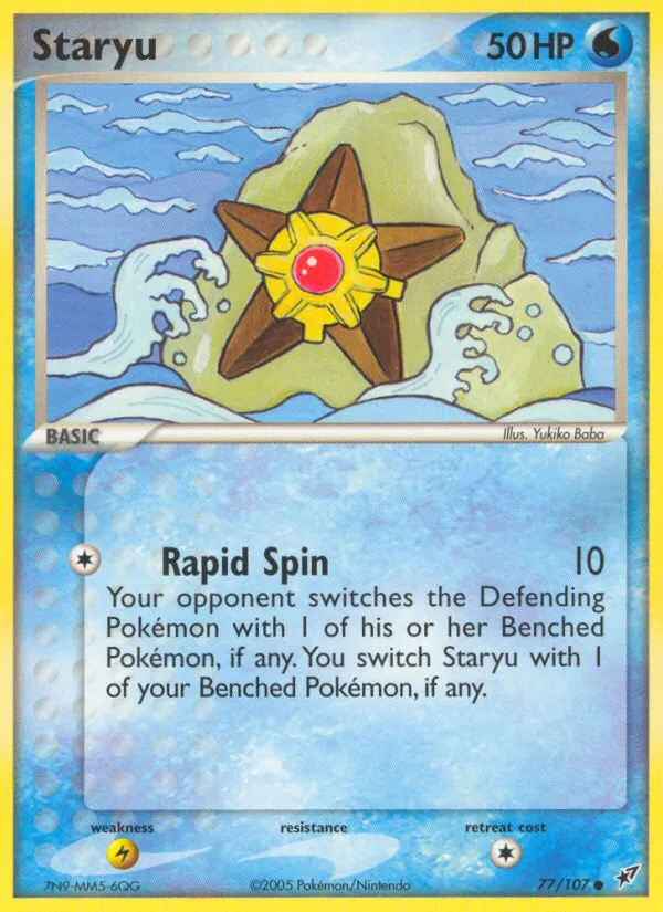 2005 Deoxys Staryu Common #077/107 Common card image