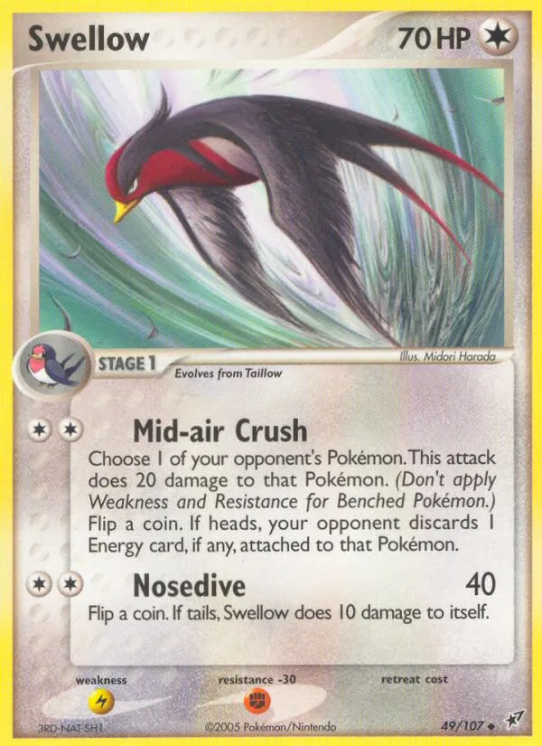 2005 Deoxys Swellow Uncommon #049/107 Uncommon card image