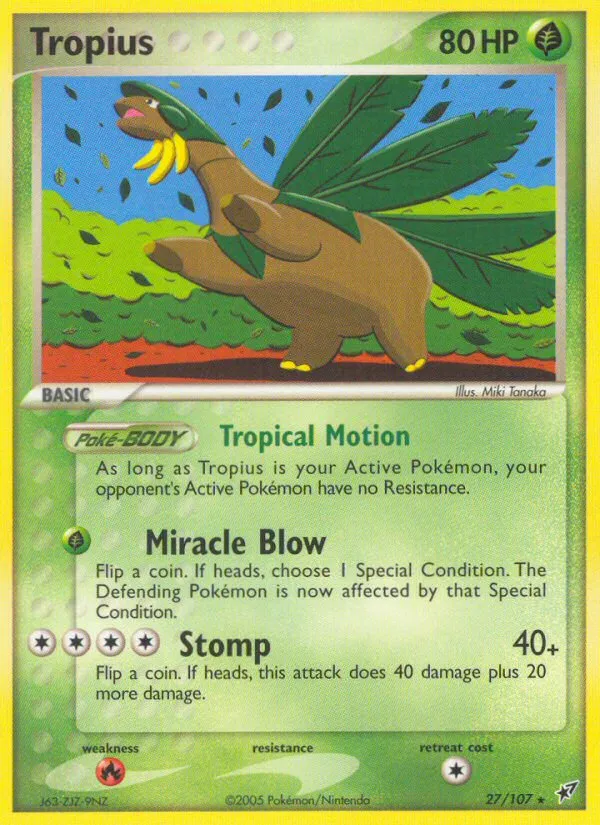 2005 Deoxys Tropius #027/107 Rare card image
