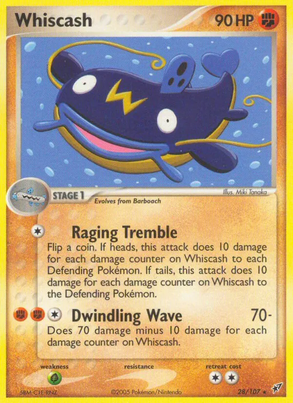 2005 Deoxys Whiscash Rare #028/107 Rare card image