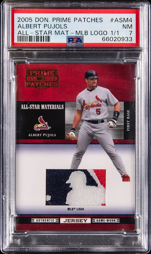 2005 Donruss Albert Pujols Logoman Prime Patches All-Star Material MLB Logoman #ASM-4 card image